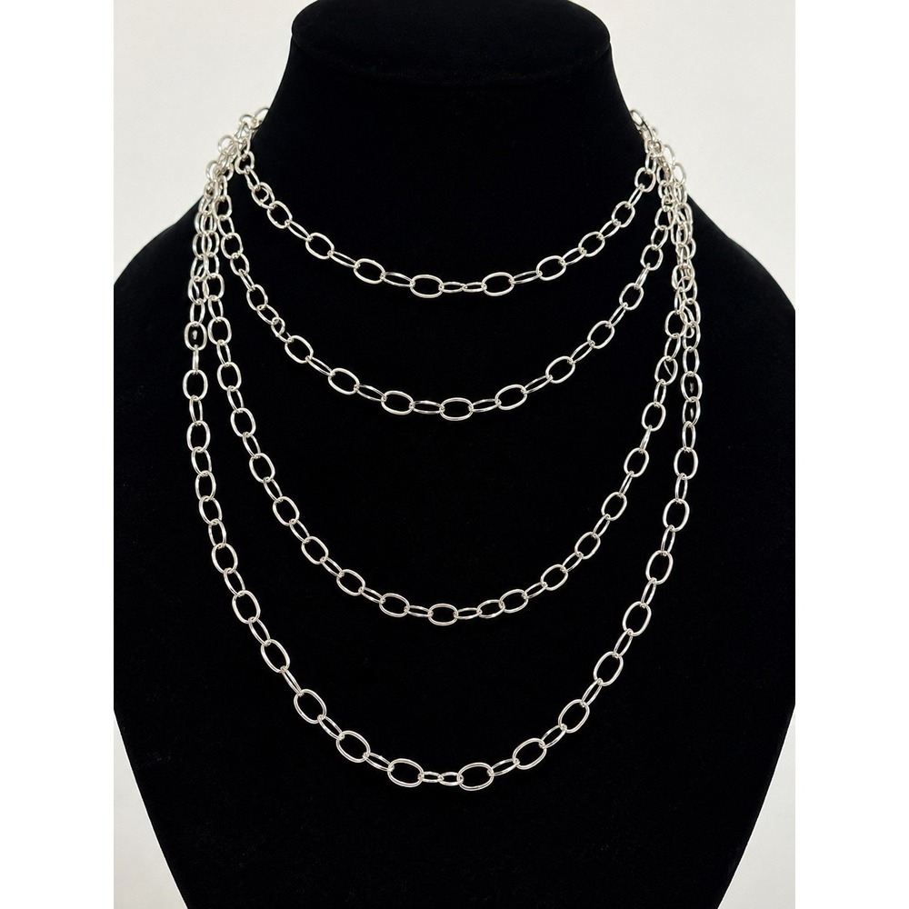 Providence Chain Co PC 925 Sterling Silver 100in Cable Chain Necklace 28.8g Long